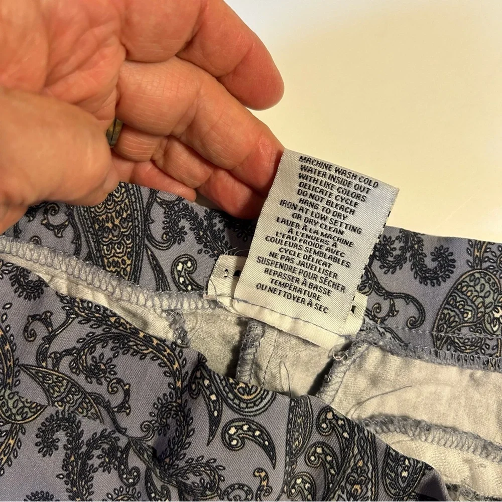 Jules & Leopold Womens Pants‎ Size XL Paisley Print Pull-on Cropped Comfy Resort